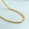 Brass golden necklace with pigtail, pendant, chain, 24 carat