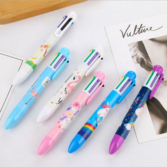 Creative Cute Stationery Cartoon 6-Color Gel Pen Student Multi-Color Gel Pen Wholesale