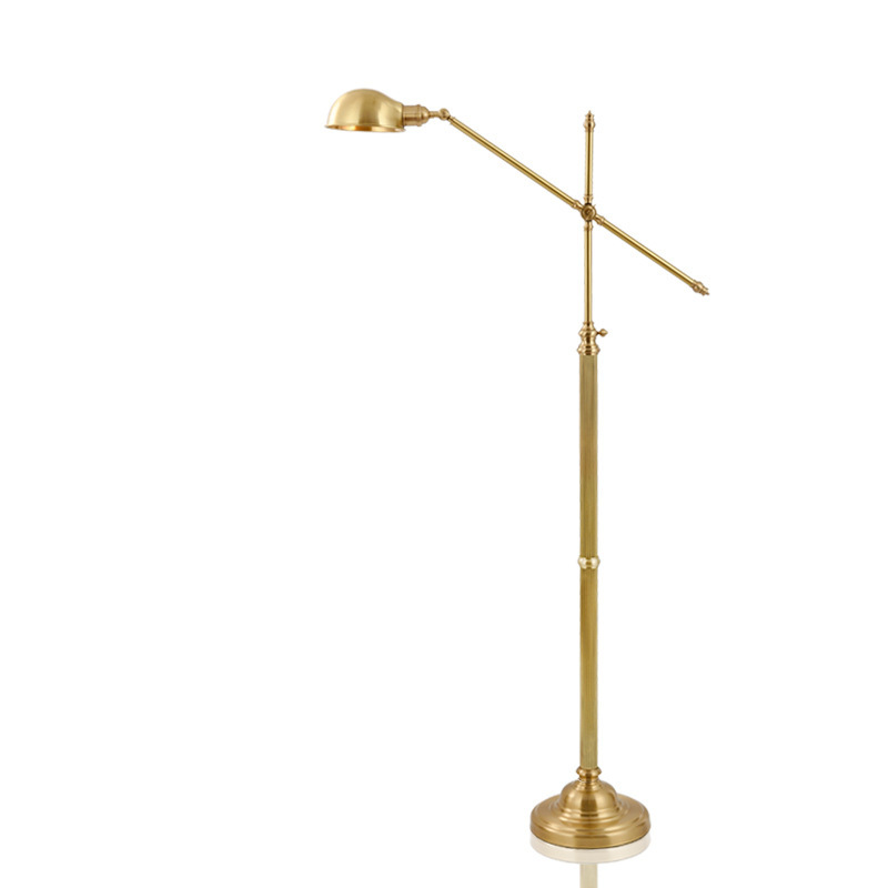 All copper Nordic post-modern swing arm American living room study designer model room decoration creative sofa floor lamp