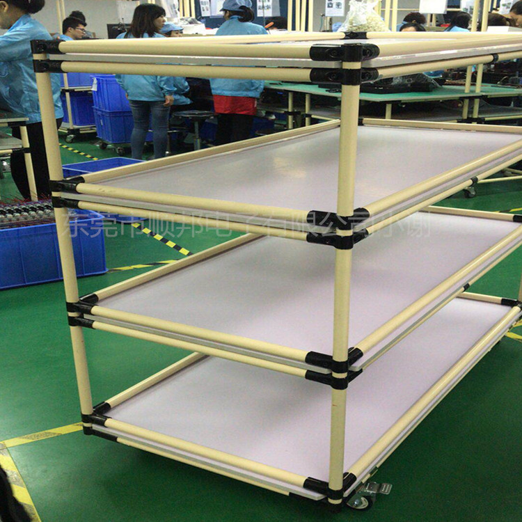 东莞塘厦米黄色精益管4层快速物流周转车来图制作一年保修