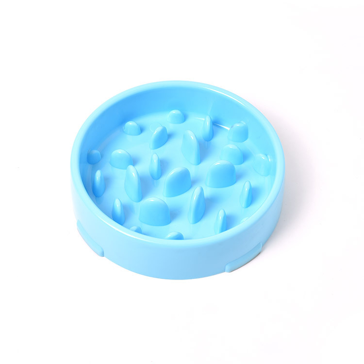 Nuevos suministros para mascotas tazón de plástico para mascotas Slow Food Bowl perro anti-estrangulamiento tazón de comida para mascotas tazón de una sola pieza de entrega
