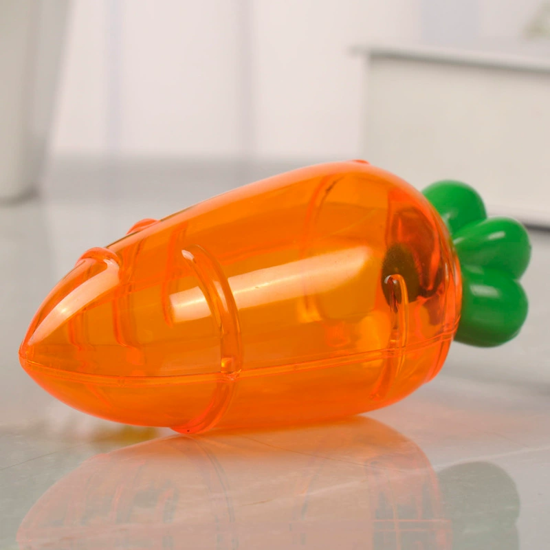 Carrot Candy Box (Creative) Plastic Mini Cartoon Candy Container, 12×5 cm, Orange/Transparent