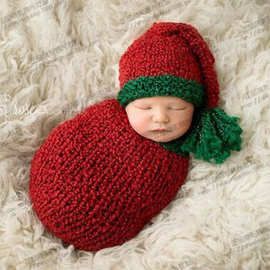 新款影楼儿童摄影服装 新生儿毛衣套装 手工毛线编织婴儿拍照服