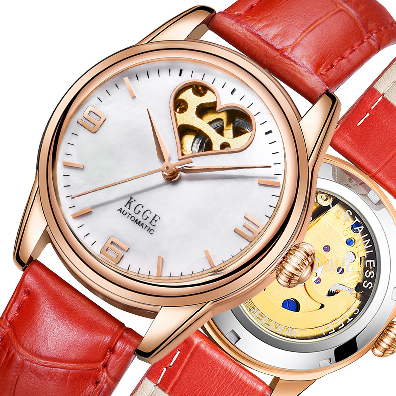 Women's Watch Fashion Japanese and Korean Factory Direct Brand Hollow Leather Women's Watch Casual Automatic Mechanical Watch Women's Watch