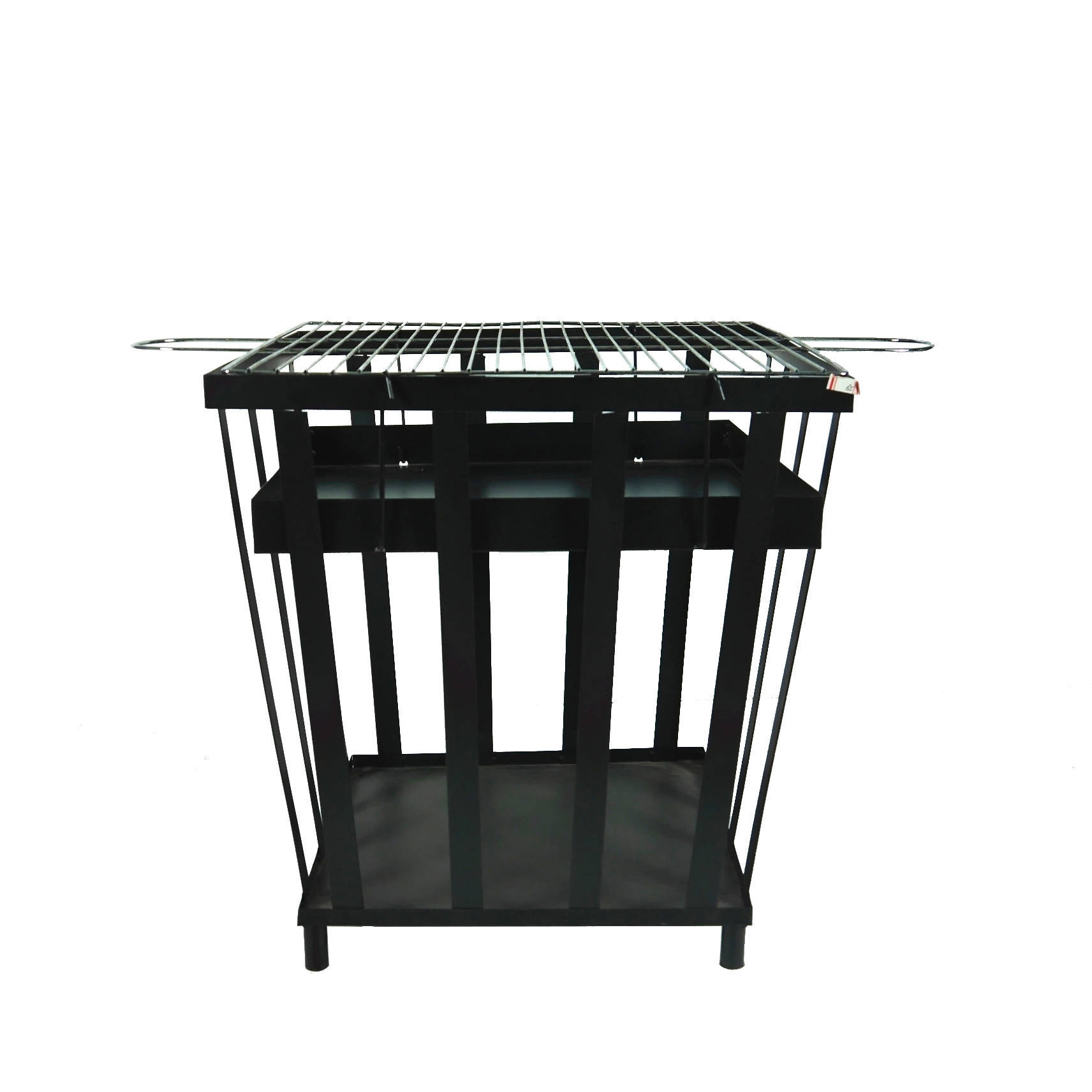 Calentador de carbón cuadrado con parrilla rejilla cuadrada barbacoa fuego pit parrilla al aire libre