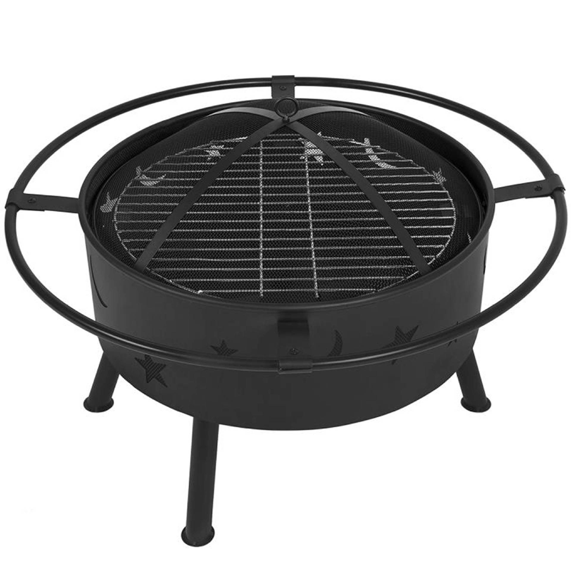 Fábrica se especializa en la producción de calentador negro antiadherente pintura estrella redonda Luna estufa brasero hogar al aire libre barbacoa de carbón estufa lote