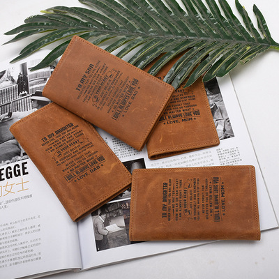 RFID疯马皮男士钱包中长款真皮超薄皮夹潮个性青年多功能钱夹手包