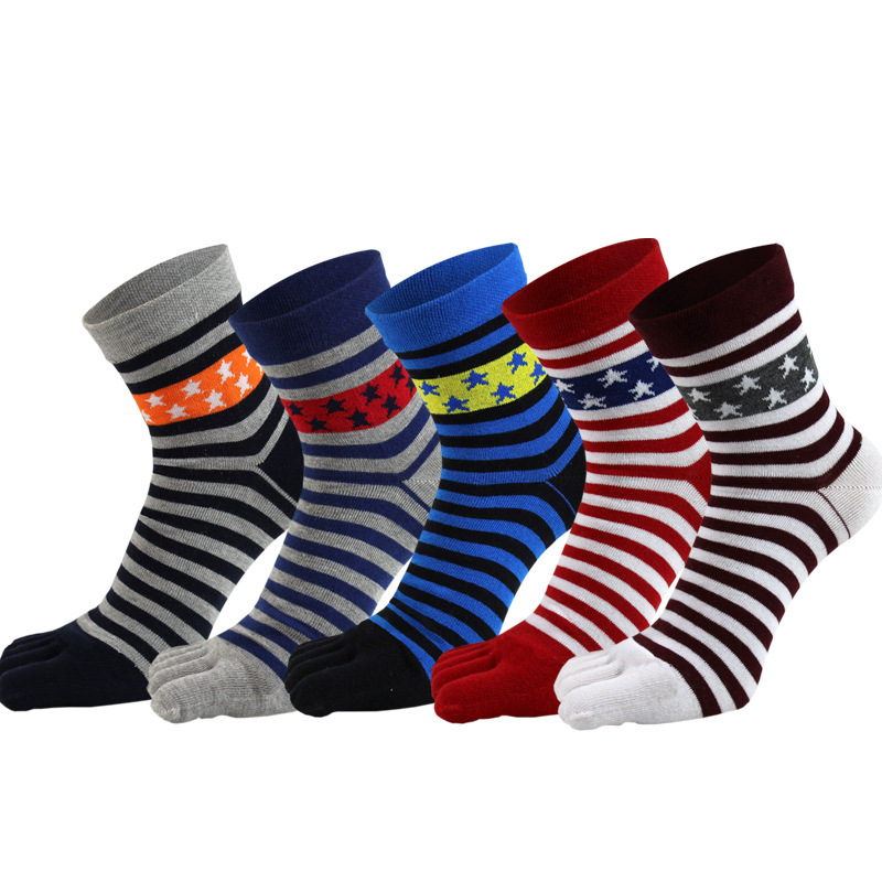 Five-finger socks men's five-star toe socks cotton thread factory direct wholesale five-toe socks combed cotton sports socks