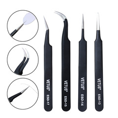 Lash Adhesive Tool VETUS Stainless Steel Tweezers High-Precision Multi-Function Anti-Static Tweezers ESD Series
