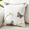 Sofa for bed with butterfly, pillow, American style, with embroidery, dragonfly, peacock