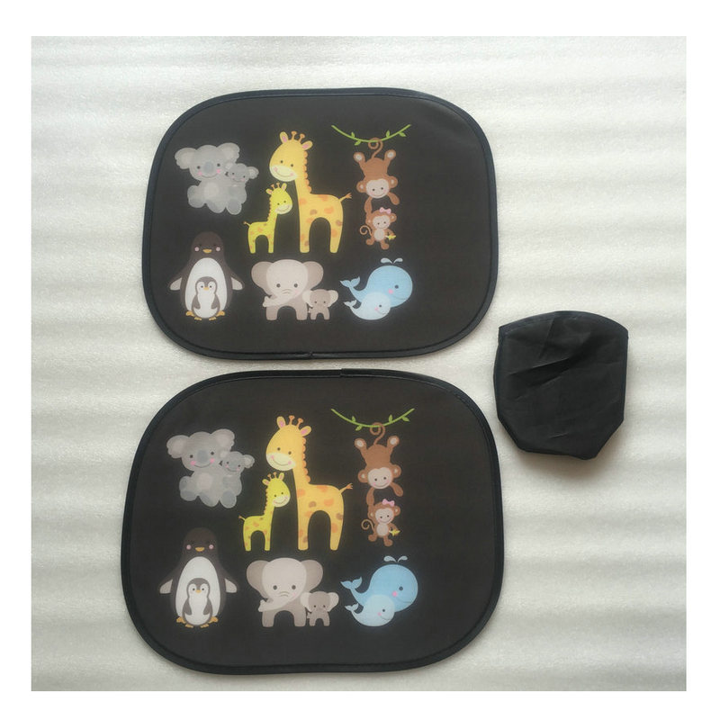 Car Sunshade Side Shield Cartoon Sun Protection Heat Insulation Sunshade Pvc Electrostatic Film Adsorption Car Side Window Glass