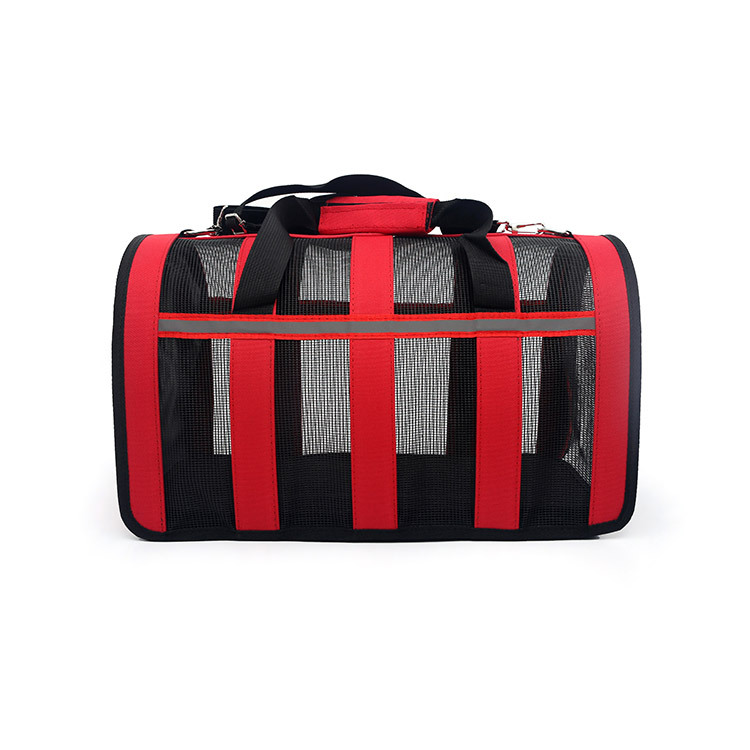 Comercio al por mayor perro gato bolso de cuatro lados de malla transpirable bolsa de mascota jaula portátil plegable mascota comercio exterior