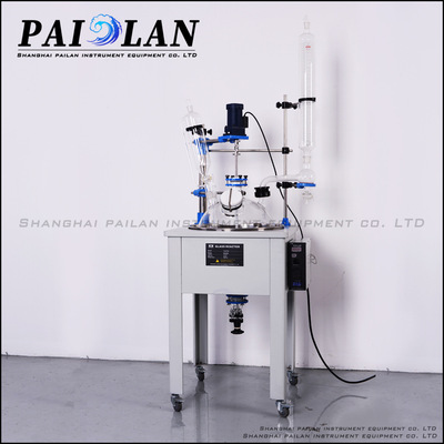 蒸馏 精馏 反应釜 单层玻璃反应釜 【上海湃澜】真空玻璃反应器