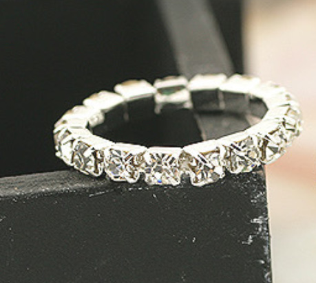 Korean Bestselling Water Diamond Elastic Finger Ring Personality and Quality Diamond-Set Ring Cross-Border Internet Celebrity Index Finger Ring Factory Wholesale