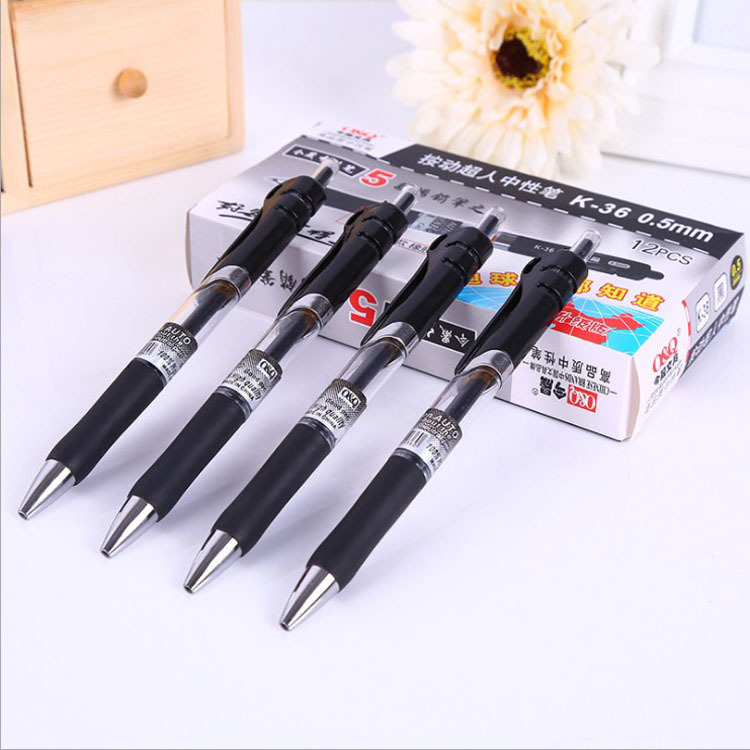 Office stationery student large capacity carbon 0.5mm bullet giant can write push type gel pen wholesale Office stationery student large capacity carbon 0.5mm bullet giant can write push type gel pen wholesale