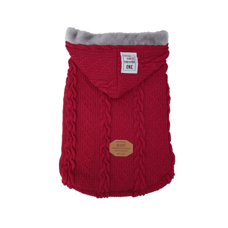 Suministro directo de fábrica perro suéter de punto forrado de lana ropa para mascotas suave cómodo grueso ropa de perro caliente