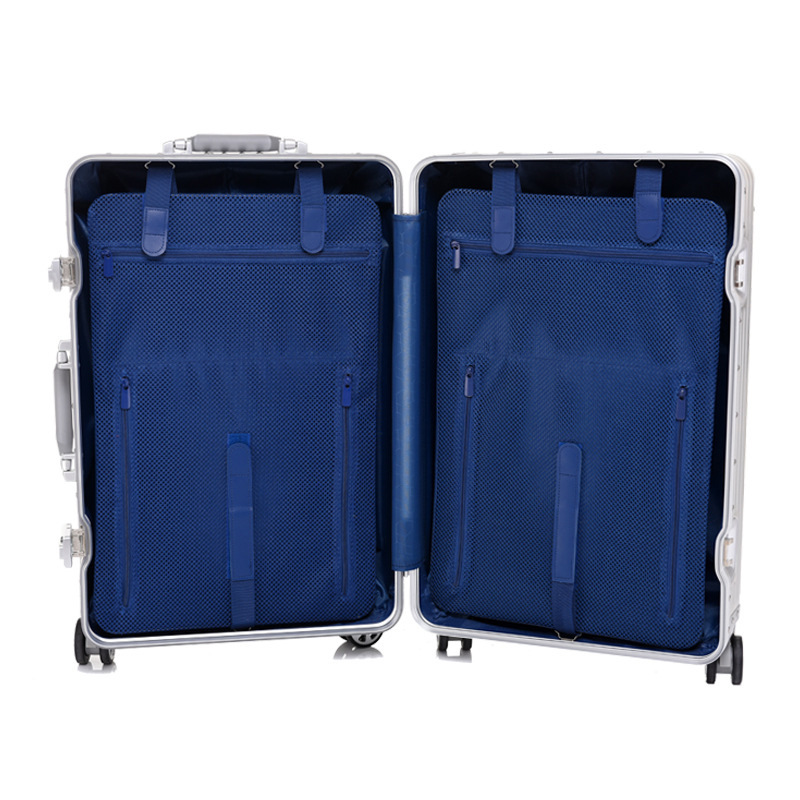 All-Aluminum Magnesium Alloy Trolley Suitcase for Men and Women, Couples' Suitcase with Universal Wheels, Metal Luggage Suitcase, 24inch 26inch Travel Suitcase, Password-Protected Suitcase