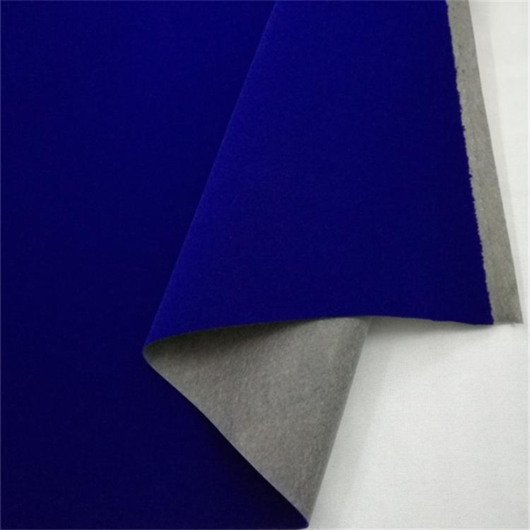 现货蓝色水刺底长毛绒可背自粘胶裱白纸分条EVA内托高密度植绒布
