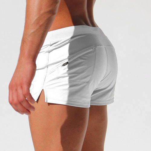 Elegant European and American Men's Swim Trunks Straight Swim Trunks Fashion Back Pocket Design Beach Pants Breathable Beach Shorts