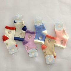 Blue Small Elephant Children's Medium Socks Spring and Autumn Cartoon Kids Socks Combed Cotton Loosely Opened Boneless For Boys and Girls Students Wholesale