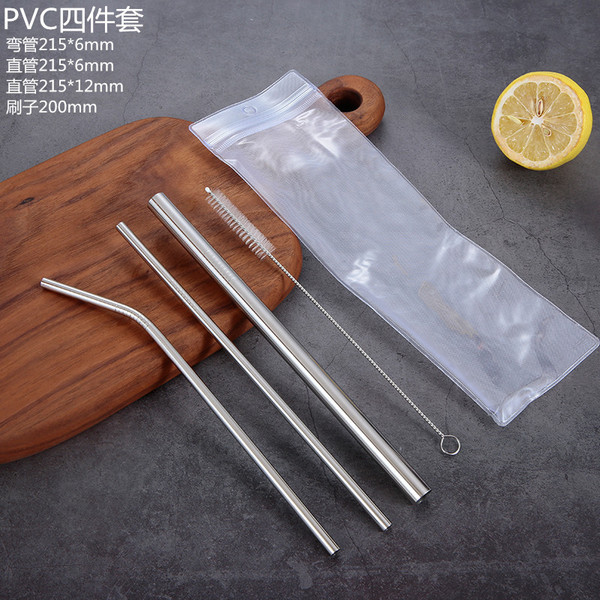 Stainless steel straws manufacturer milk tea coffee metal straw set…