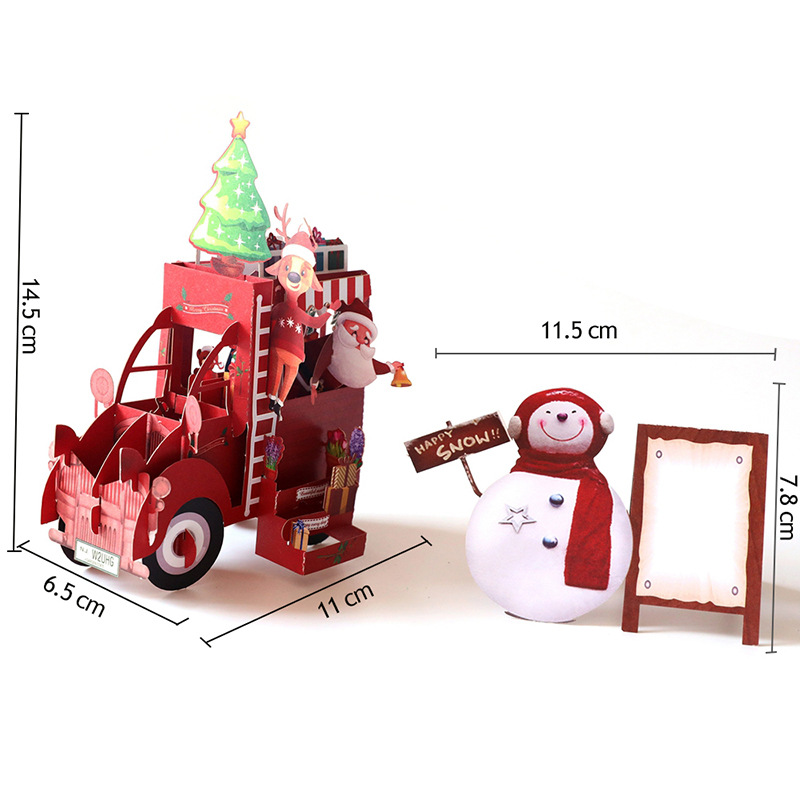 Christmas Greeting Card Creative3 D Christmas Float Three-dimensional Hollow Paper Carving Christmas Card Holiday Blessing Card