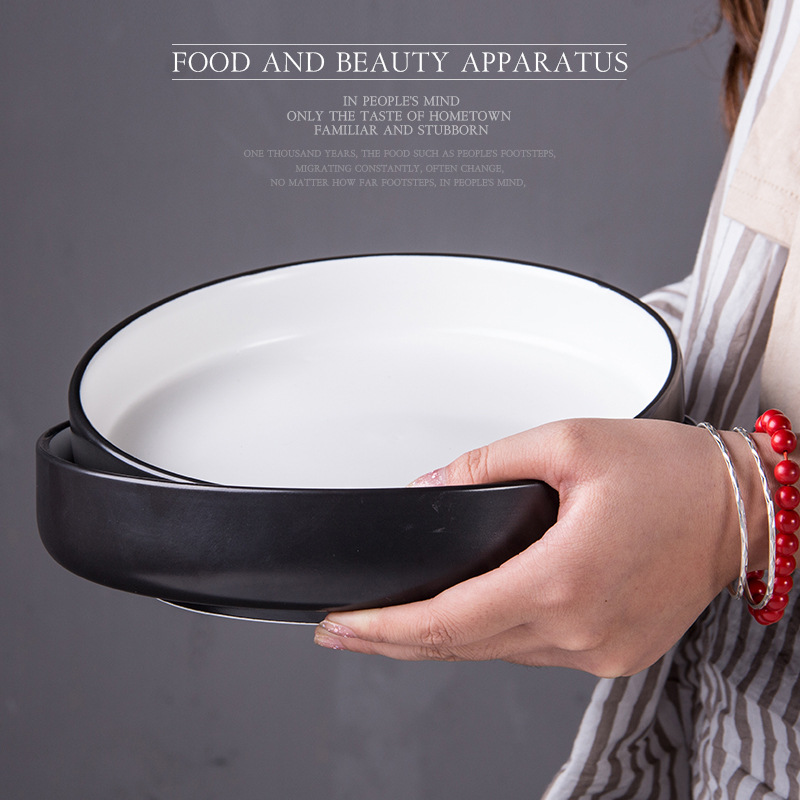 Estilo nórdico INS ensalada de frutas de cerámica plato de sopa profunda tazón