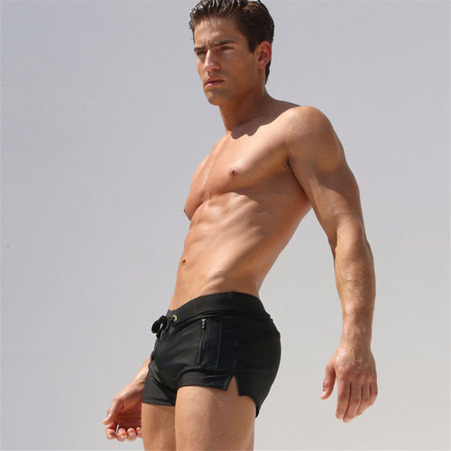 European and American new men's swimming trunks, boxer quick-drying beach trunks, swimsuits for men, vertical pocket swimming trunks foreign trade