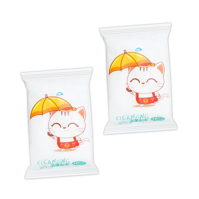 10 штук экстракции влажных салфеток Маленькая упаковка влажных салфеток Десять штук нетканых влажных салфеток Маленькие подарки для супермаркета Интернет-магазин для мам и младенцев