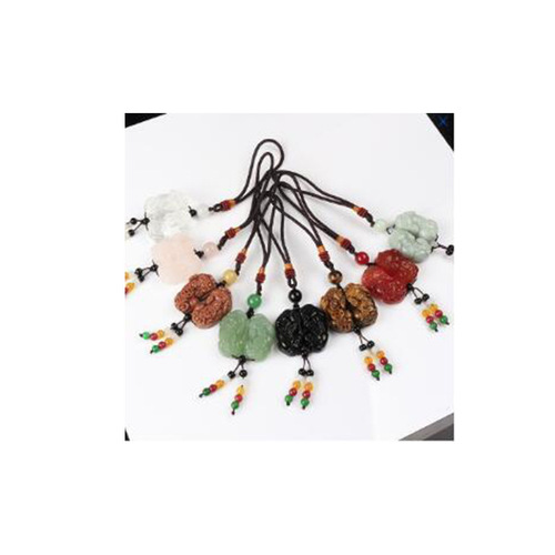 Jade Pixiu gift woven double Pixiu pendant manufacturer supplies various materials of jade Pixiu jadeware
