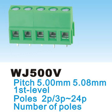 5.08接线端子厂家KF，WJ128500V-5.08环保白铁连接器铁材电子元件