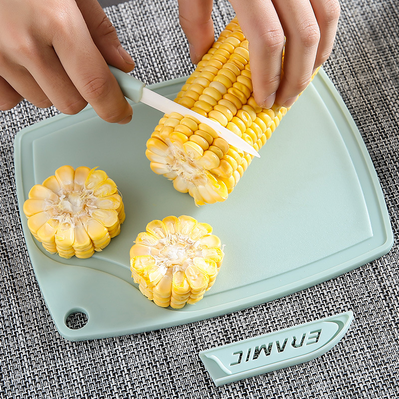 Cuchillo de fruta de cerámica pelador tabla de cortar tablero de corte de tres piezas conjunto hogar cocina cuchillo de cerámica cuchillo pelador cuchillo