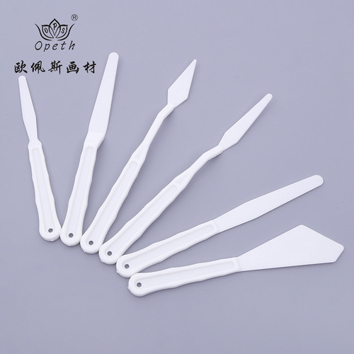 Cross-border Amazon new plastic, high quality, good toughness, set of six palette knives, oil painting knives and scrapers