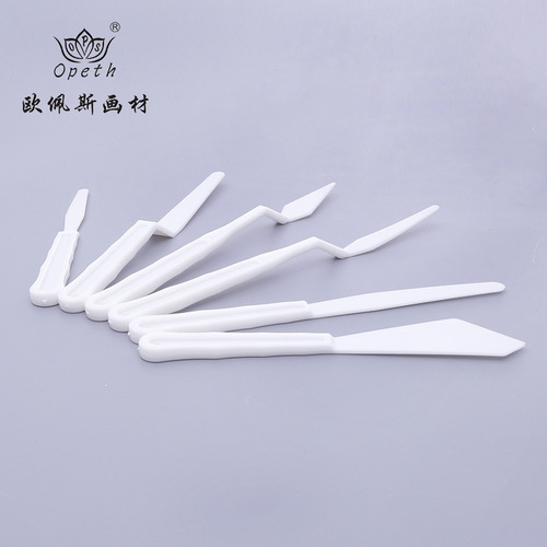 Cross-border Amazon new plastic, high quality, good toughness, set of six palette knives, oil painting knives and scrapers