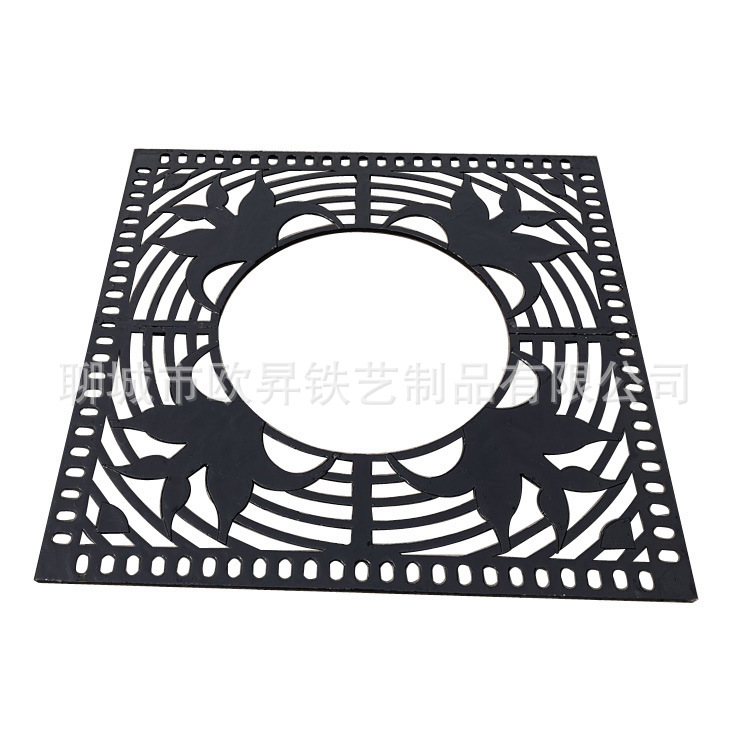 欧昇铁艺铸造树池盖板江西南昌铸铁树池两分篦子