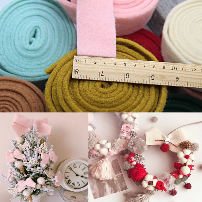 Wool Felt Ribbon Christmas Tree Garland Decorative Accessories Handmade DIY Accessories Wool Bow Cloth Strip Material Package Wool Felt Ribbon Christmas Tree Garland Decorative Accessories Handmade DIY Accessories Wool Bow Cloth Strip Material Package