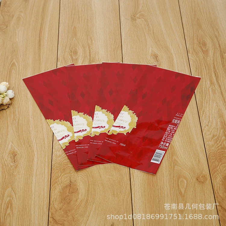 Изготовленная на заказ термоусадочная пленка для бутылок вина, ПВХ, красная термоусадочная пленка для вина, этикетка для бутылки вина, пластиковая термоусадочная пленка, этикетка