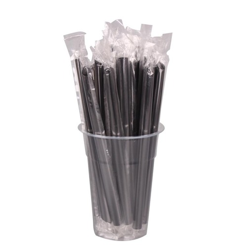 Disposable 100 straws, pearl milk tea thick straws, single packaging, household color transparent plastic large straws