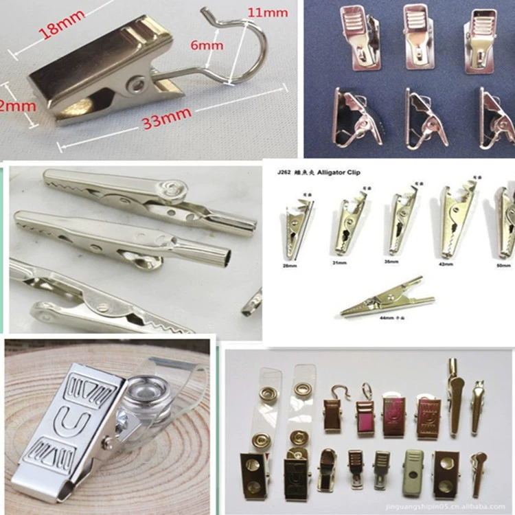 Металлический зажим 35 мм зажим для аллигатора Гальваническое покрытие Визитная карточка Маленький зажим Сертификат ПВХ Бренд Клип Зажим для штор из нержавеющей стали