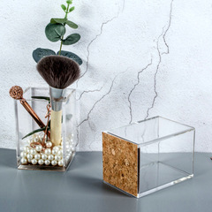 Creative makeup brush desktop organizer transparent pen holder large capacity decor acrylic storage office stationery supplies