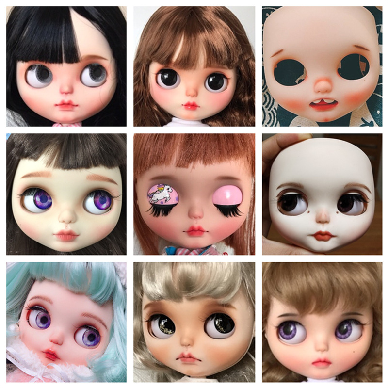 ICY DBS pequeña muñeca de tela cara Shell DIY muñeca maquillaje cambio de herramienta práctica mano no maquillaje cara cáscara piel transparente piel