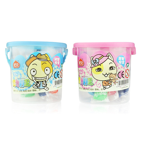 10 Color Clay Baby Infant Children DIY Handmade Plasticine Bucket Color Mold Set Clay Toy