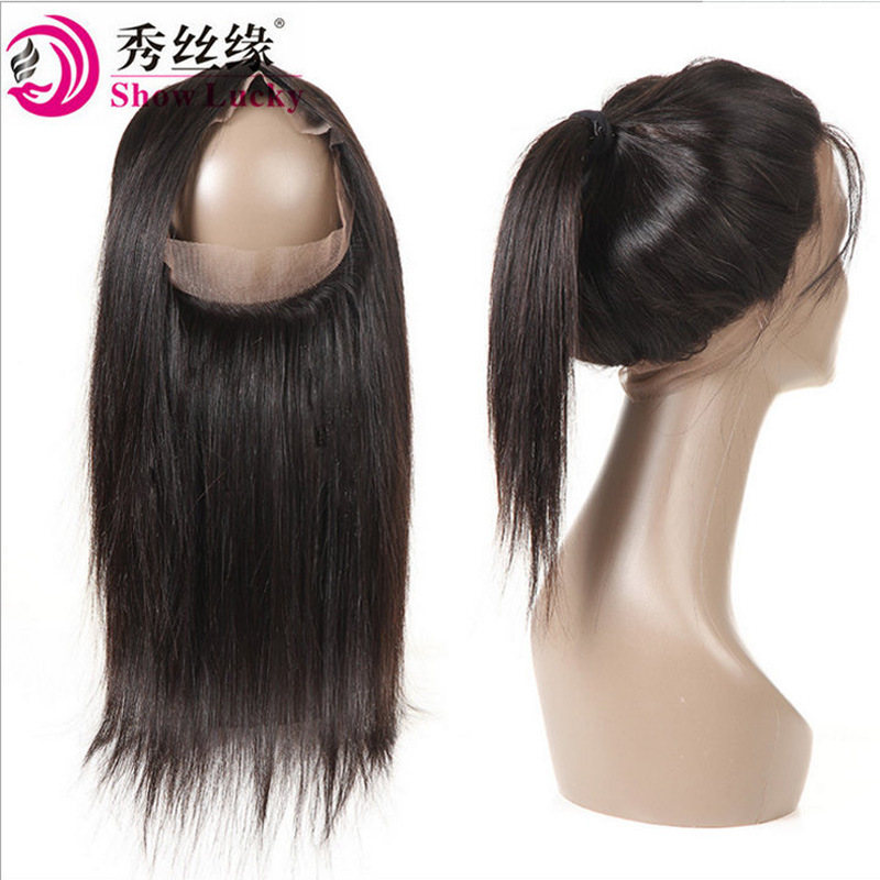 360 straight human hair frontal lace closure real human hair wig hair block