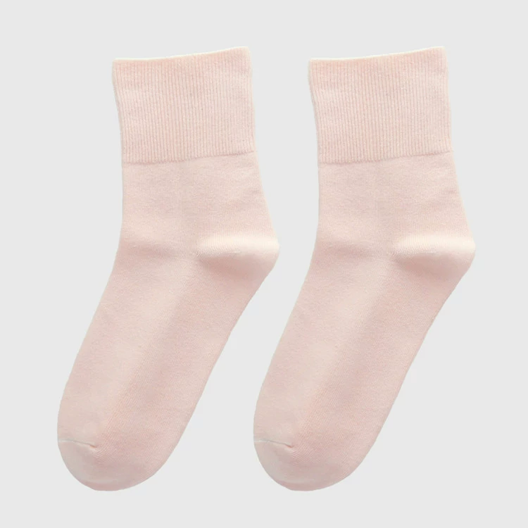 [欧美Diabetic socks亚马逊速卖通跨境女棉袜纯色松口护理袜]