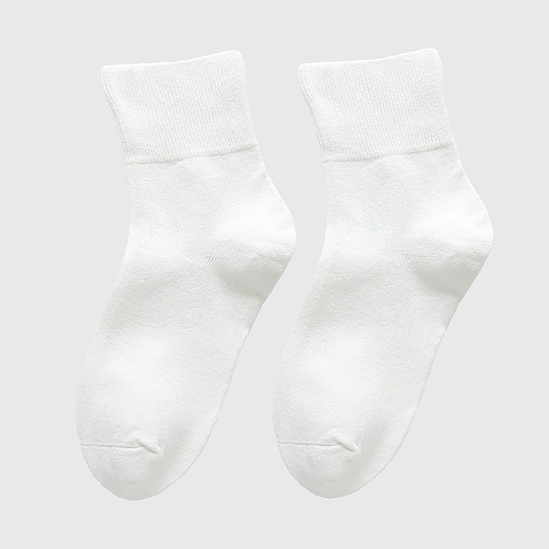 [欧美Diabetic socks亚马逊速卖通跨境女棉袜纯色松口护理袜]