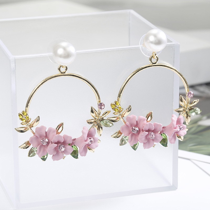  Pendientes de flores con perlas de cerámica suave - Estilo coreano Ins, mismo estilo que celebridades en línea, dulces - Producto estrella para mujer en AliExpress image 3