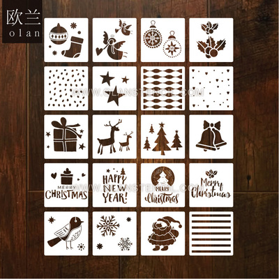 Christmas Nisshin Paper-cuts for Window Decoration Greeting cards children gift Wallpaper wall Hollow Plastic Hand account Jet painting Template