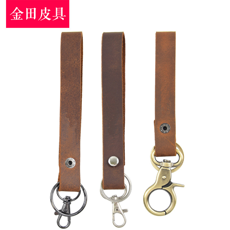 真皮手腕钥匙扣  复古个性纯手工钥匙链手腕带挂脖手机挂绳厂家