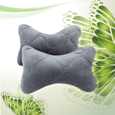 Car headrest Four Seasons universal headrest pillow winter New plush headrest side pillow protective pillow car interior accessories (Headrest) - gray-a-pair-of