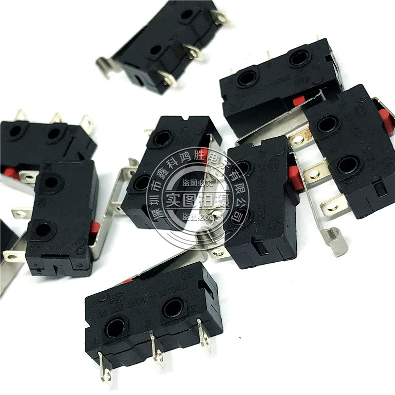 鼠标开关 小型微动开关 KW11-3Z 三脚带柄 弯柄 5A250VAC 中型